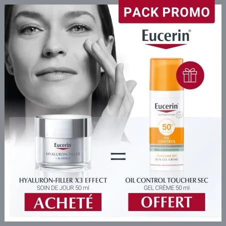 EUCERIN PACK PROMO HYALURON-FILLER JOUR 50ML + OIL CONTROL SPF50+ 50 ML OFFERT EUCERIN PACK PROMO HYALURON-FILLER JOUR 50ML + OIL CONTROL SPF50+ 50 ML OFFERT