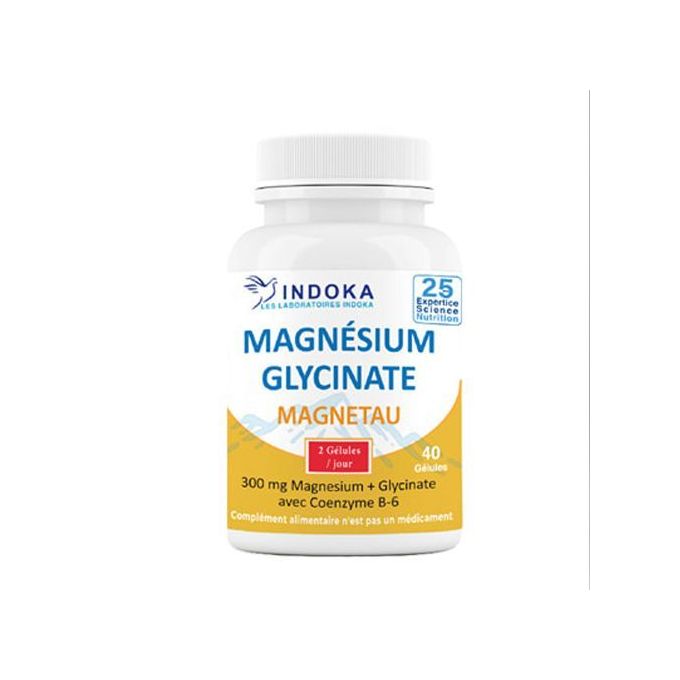 INDOKA Magnésium Glycinate Magnetau 60 Gélules 300 mg INDOKA Magnésium Glycinate Magnetau 60 Gélules 300 mg