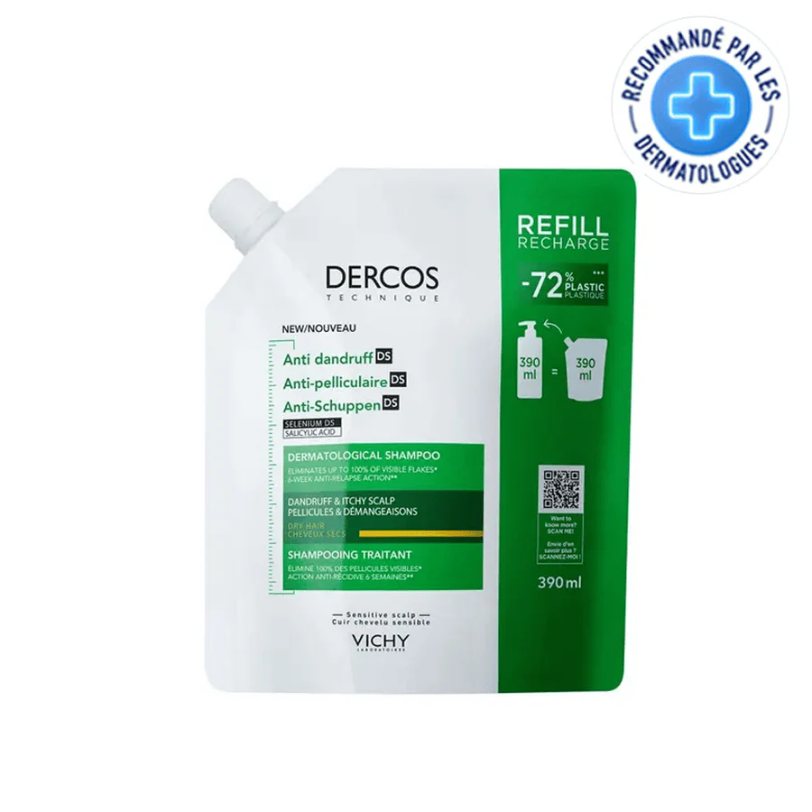 Vichy dercos technique eco-recharge shampooing antipelliculaire ds cheveux-secs-390ml Vichy dercos technique eco-recharge shampooing antipelliculaire ds cheveux-secs-390ml