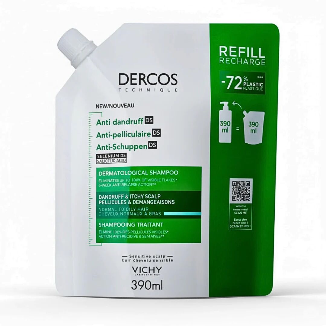VICHY DERCOS ECO-RECHARGE SHAMPOOING ANTIPELLICULAIRE CHEVEUX NORMAUX À GRAS 390ml VICHY DERCOS ECO-RECHARGE SHAMPOOING ANTIPELLICULAIRE CHEVEUX NORMAUX À GRAS 390ml